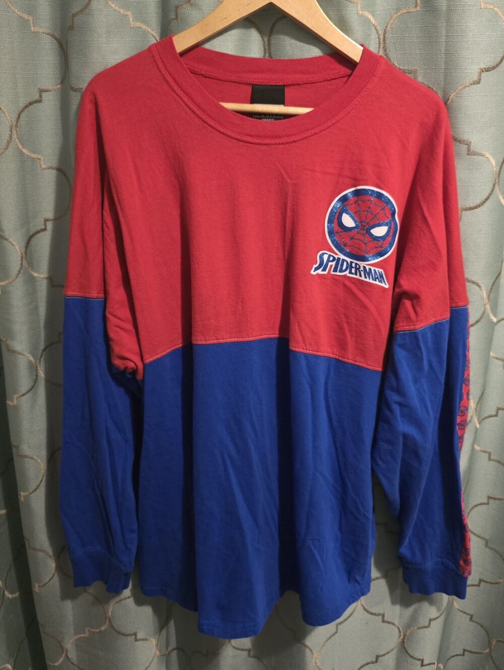 Marvel Universal Studios Spider Man Long Sleeve Tee Men's 2XL Blue Red Amazing